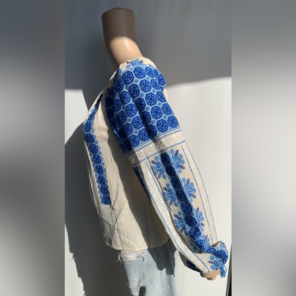 Antique Hungarian Heavily Embroidered Blouse - image 5